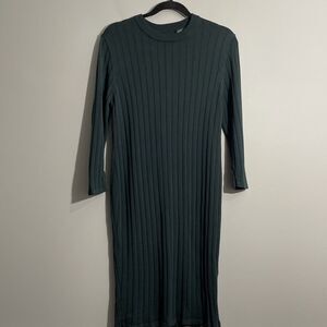 Forever 21 Green Ribbed Dress Women’s Long Sleeve Bodycon Casual 1X